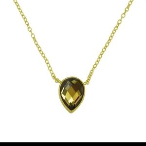 Betty Carre Elegant Gold And Brown Teardrop Pendant Necklace